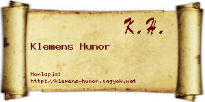 Klemens Hunor névjegykártya